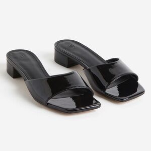 H&M black heeled mules